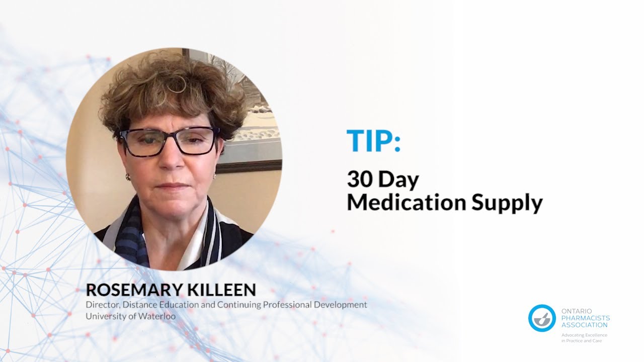 Pandemic Tips: 30-Day Medication Supply