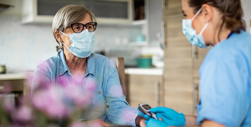 Healthcare worker at home visit